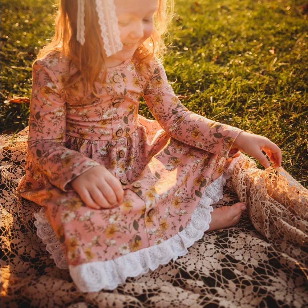 Love & Grow pink wildflower dress 2T